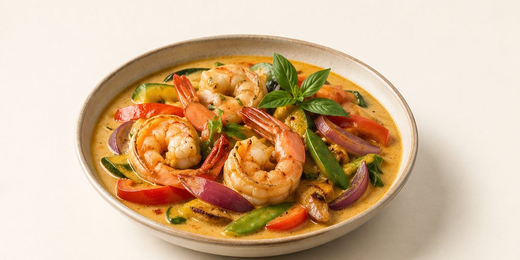 Thailändisches Curry mit Garnelen